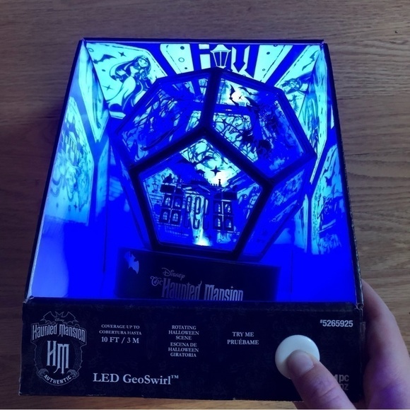 Disney Haunted Mansion LED Geoswirl Light Decoration NEW Blue Black Halloween - Picture 1 of 4